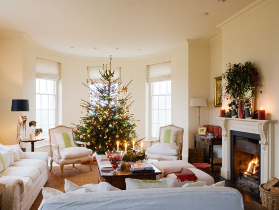 19th century farmhouse conversion decorated for Christmas